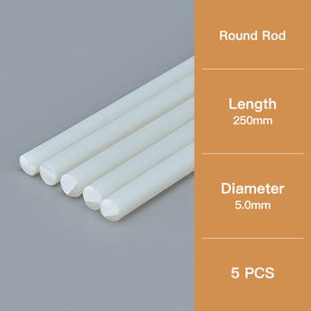 This round model rod has a diameter of 5.0 mm and a length of 250 mm.
