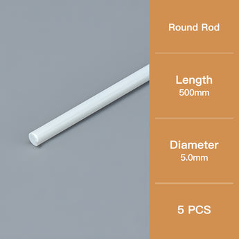 This round model rod has a diameter of 5.0 mm and a length of 500 mm.