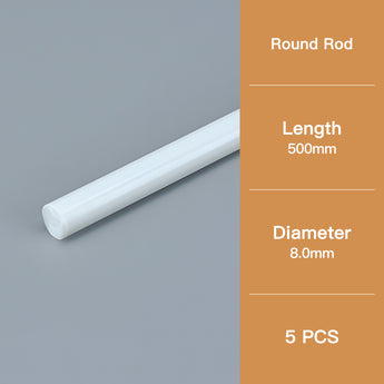 This round model rod has a diameter of 8.0 mm and a length of 500 mm.
