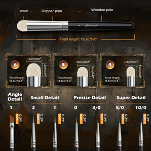 Миниатюрные кисти для рисования Drybrush-10PCS Набор кистей для рисования Micro Detail, маленькие кисти для мелких деталей для акрила, акварель и краска по номерам, цитадель, фигурка, Warhammer 40k