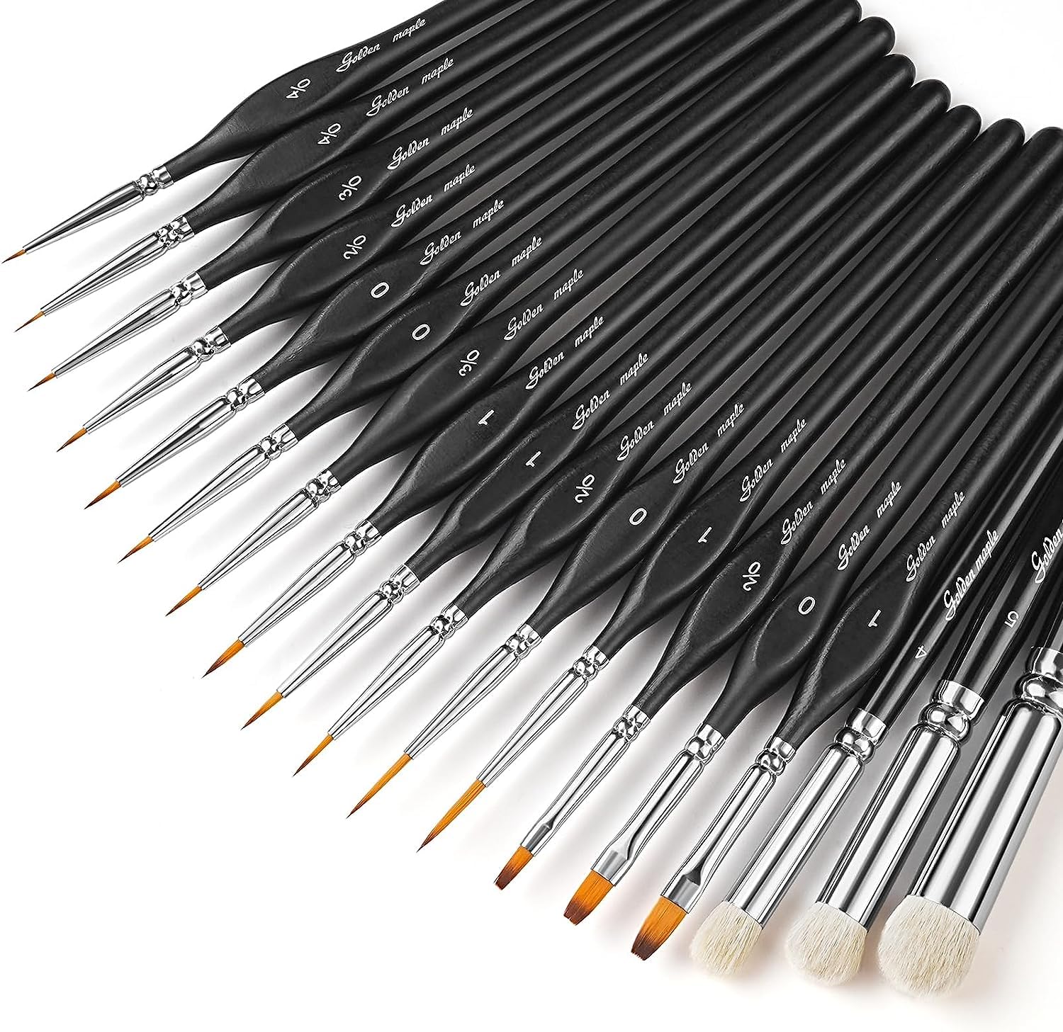 Series I 15pcs Detail Paint Brush & 3pcs Dry Brush Miniature Brush Set 18pcs
