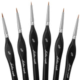 Kolinsky Sable Detail Brush set, miniature sizes 2/0, 3/0, 5/0 for miniature painting.