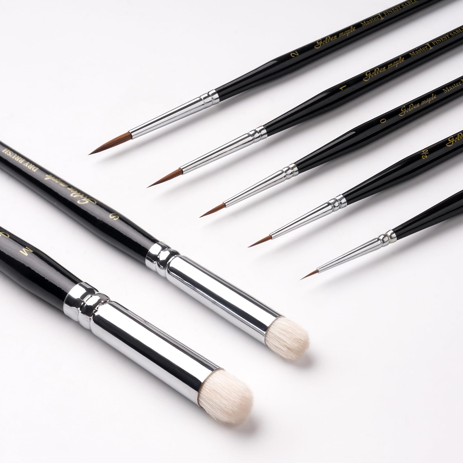 Master I 2 0 0 1 2 Kolinsky Sable Detail Paint Brush& S M Goat Hair Dry Brush 7pcs set