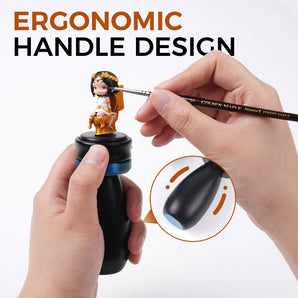 Purple-black 360° Ergonomic Sandalwood Painting Handle with Stable Base