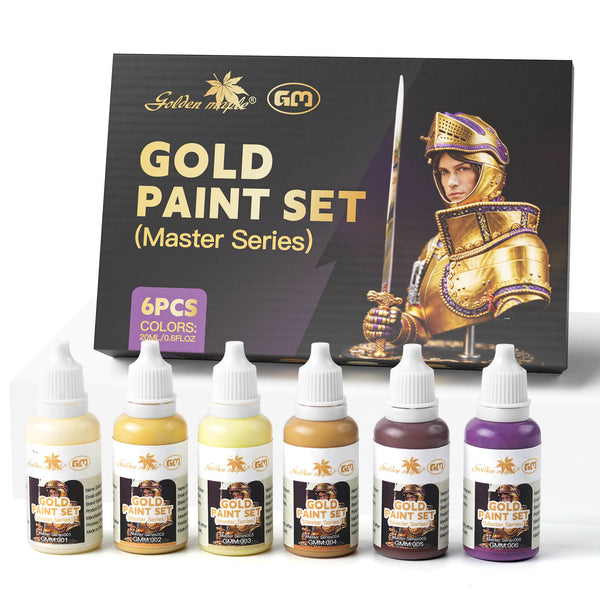 Gold NMM(Non Metallic Metal) Color Miniature Paint Set: 6 Bottles x 20 ml