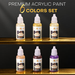 Gold NMM(Non Metallic Metal) Color Miniature Paint Set: 6 Bottles x 20 ml