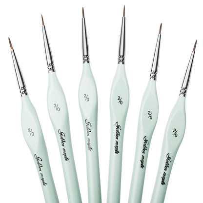 6PCS 2/0 Extra Fine Miniature Paint Brushes