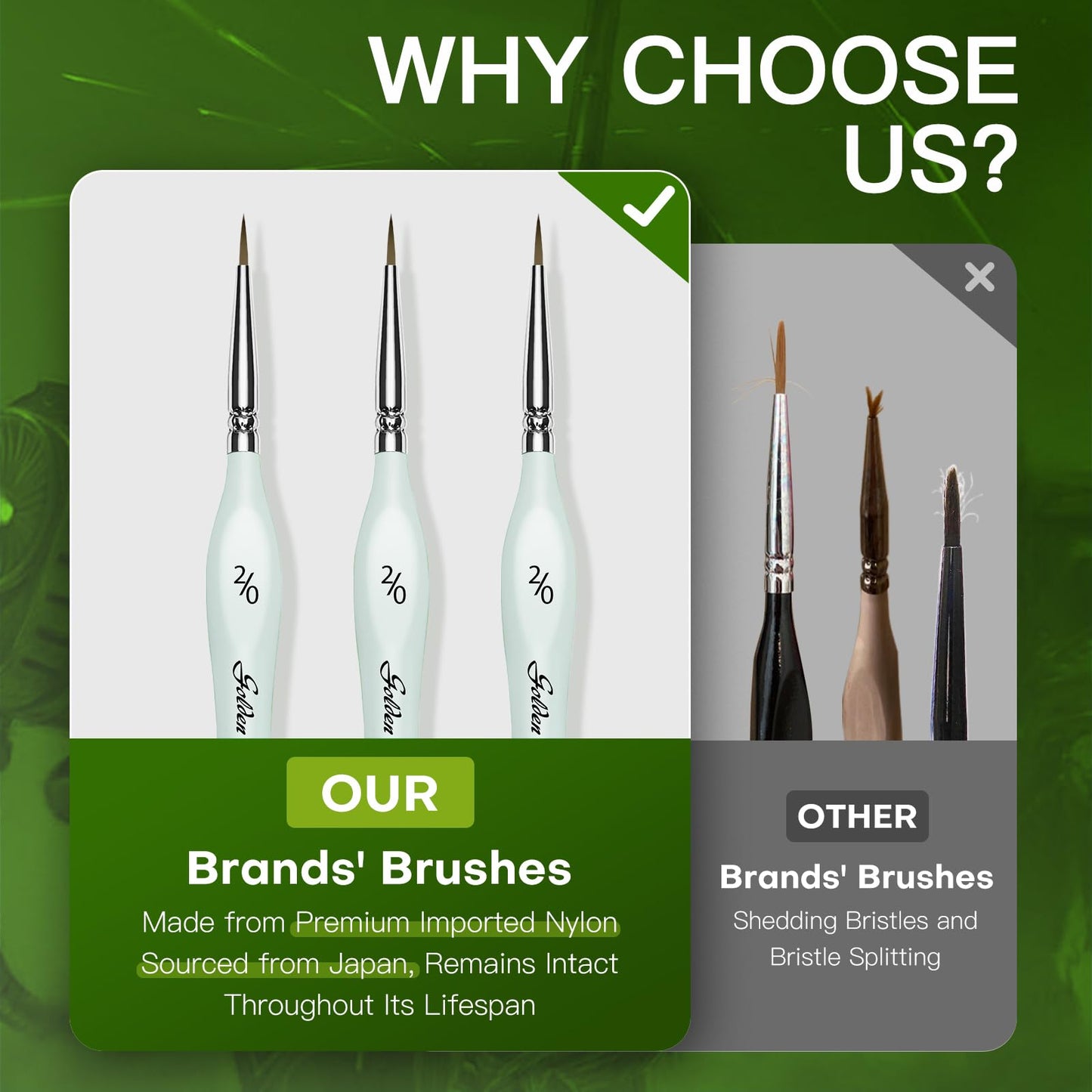 6PCS 2/0 Extra Fine Miniature Paint Brushes