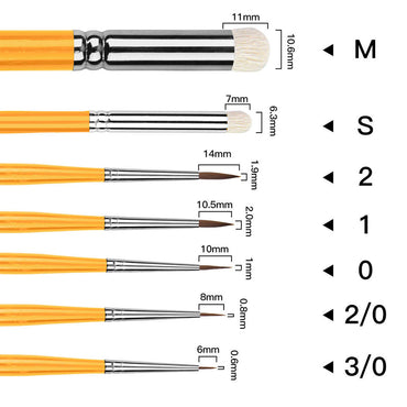 Sdanart Detail Paint Brush Set10pcsminiature Paint Brush Kit Fine Paint Brushes for Acrylicpaintingmodelwatercoloroilfacenailline Drawing