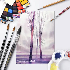 مجموعة فرشاة خلط الألوان المائية الاحترافية من خوان ساتوريو - 5 قطع (Juan Saturio Professional Watercolor Mixing Rishat Rasm Set - 5pcs)
