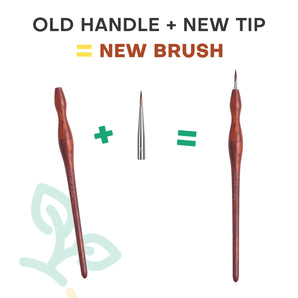 Kolinsky Sable with Red Sandalwood Handles | 3/0, 2/0, 0, 1 Replaceable Brush Heads