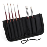 Miniature Paint Brush Set: #0000, #1 Kolinsky Sable & #0 Nylon Detail Brushes with size chart for scale models, fine art.