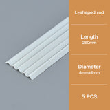L-Shaped Craft Angle Strip: 4×4mm Section, 250mm Length – Model Building Supply.
