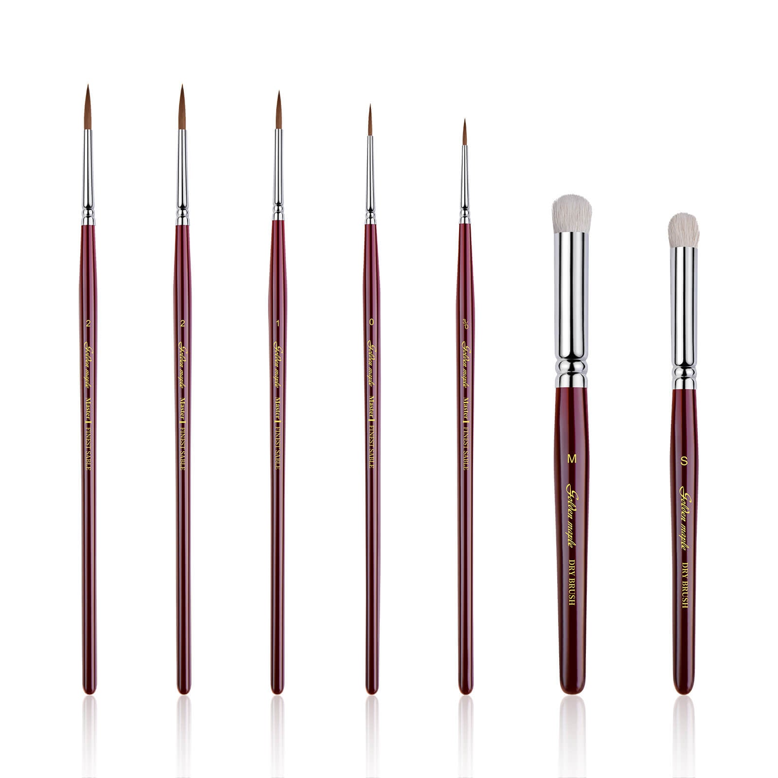 Master I 3 0 0 1 2 2 Kolinsky Sable Detail Brush & S M Goat Hair Dry Brush 7pcs set