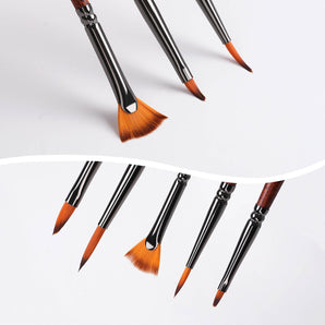 Nylon Detail Paint Brush - 20pcs/set (Round, Liner, Spotter, Flat, Angle & More)