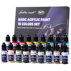 Miniature Paint Set: 18 x 20ml Acrylic Paints – Non-Toxic, Water-Based for Model Painting