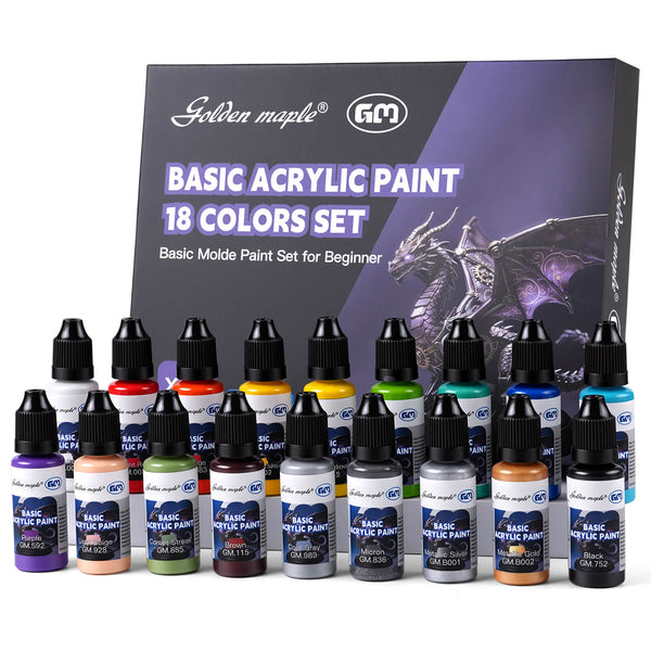 Miniature Paint Set: 18 x 20ml Acrylic Paints – Non-Toxic, Water-Based for Model Painting