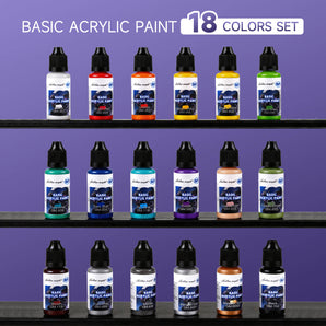 Miniature Paint Set: 18 x 20ml Acrylic Paints – Non-Toxic, Water-Based for Model Painting
