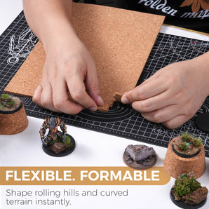 Modeling Cork Sheet 20x30cm – 1/2/3/4/6mm for Diorama, Terrain, Rock & Asphalt Effects