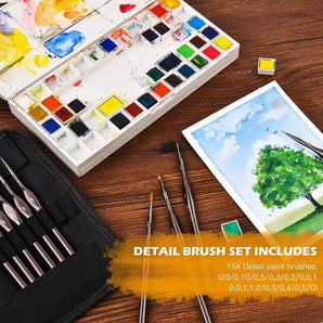 Golden Maple 15PC pequeños cepillos de pintura Micro modelo detalle cepillo conjunto