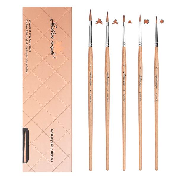 Premium Kolinsky Sable with Beech Wood Handles & Arrow Shaped Miniature Painting Brush
