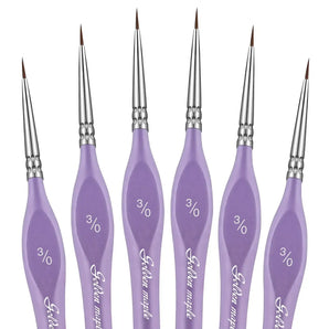 3/0 Extra Fine Tip Nylon Detail Brush - 6pcs/set