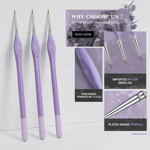 3/0 Extra Fine Tip Nylon Detail Brush - 6pcs/set