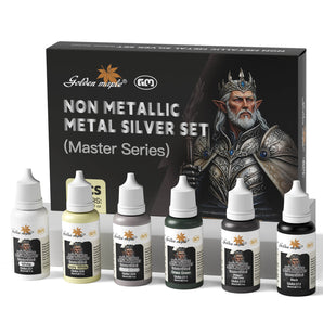 Silver NMM (Non Metallic Metal) Color Miniature Paint Set: 6 Bottles x 20 ml
