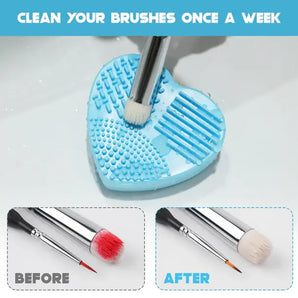 Soft Silicone Brush Cleaner – Heart-Shaped Scrubber for Makeup Brush Cleaning