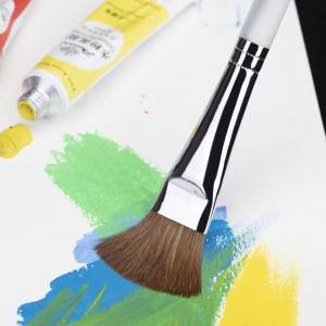 Golden Maple 6pcs Nylon Hair Artist Flat Brush Paint Brush Set