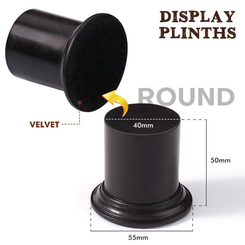 Dimensions of the cylindrical model display plinth.