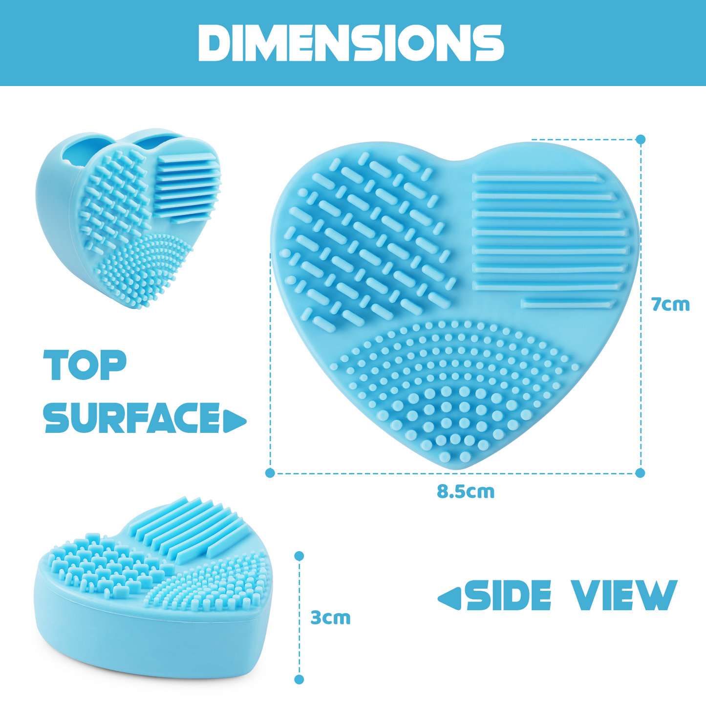 Golden Maple Brush Cleansing Brush Cleaner,Soft Silicone Washing Scrubber,Heart shaped Scrub for Cosmetic Makeup Brush Cleaning Mat