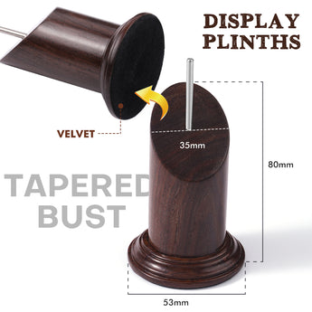 Dimensions of the sloped display plinth.