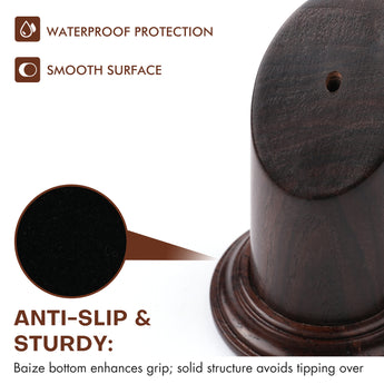 The display plinth features a non-slip design with a baize (felt) bottom.