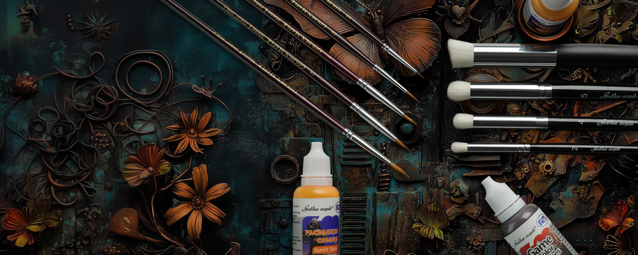 Golden Maple Miniature Detail Brushes & Dry Brushes for model painting with game color paints.