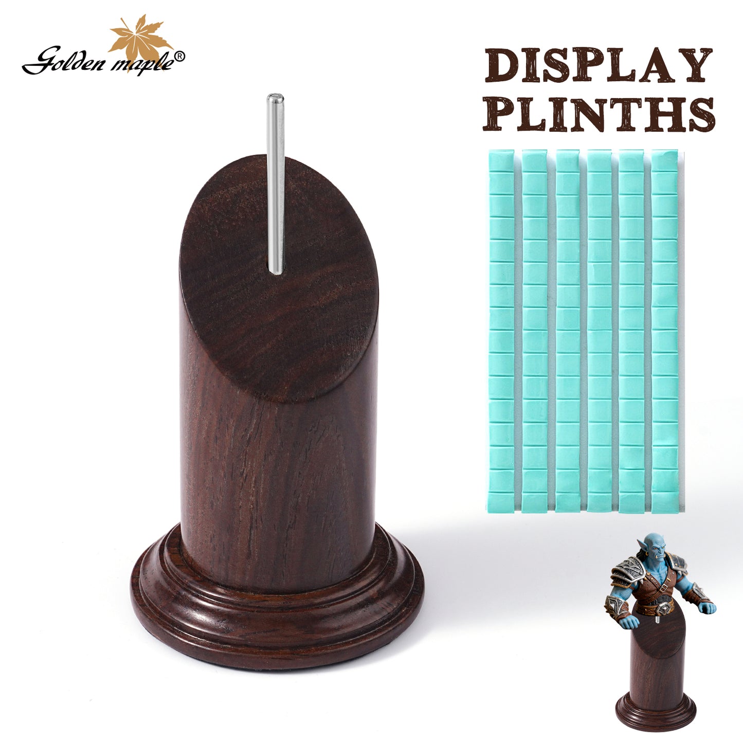 Golden maple Display Plinths for Miniatures