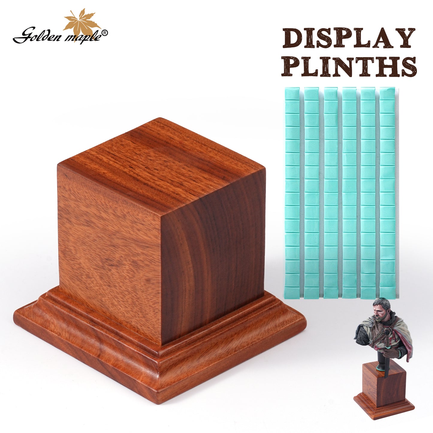 Golden maple Display Plinths for Miniatures