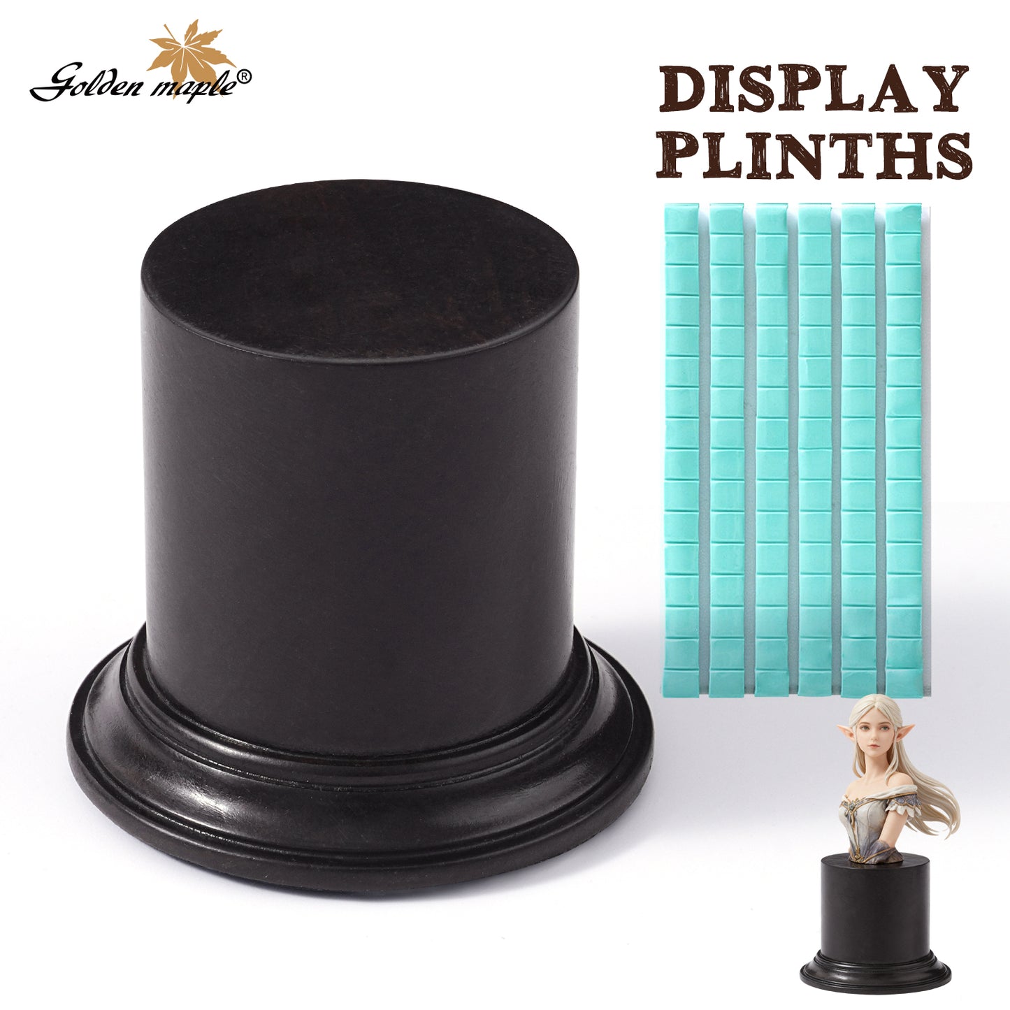 Golden maple Display Plinths for Miniatures
