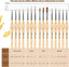 Arce dorado 15pcs Micro detalle Pincel Set Pincel plano Pincel liner Pincel Redondo Pincel (Goldenmaple-15pcs)