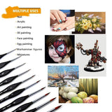 Nylon Sable Miniature Paint Brush Set is widely used for nail art, acrylic & oil painting, face painting, miniatures and more.