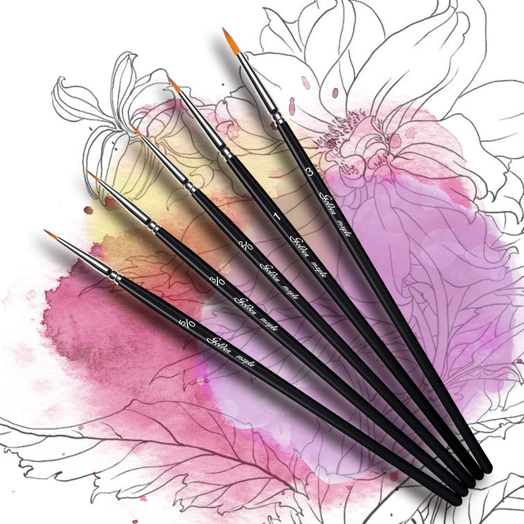 Artist Fan Paint Brushes Set 9pcs - Soft Anti-Shedding Nylon Hair Wood Long Handle Paint Brush Set for Acrylic Watercolor Oil Painting
