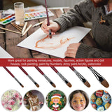 Versatile set of Sable Filbert Brushes for miniatures, models, figurines, face paint & rock painting. For Beginners & Pros.