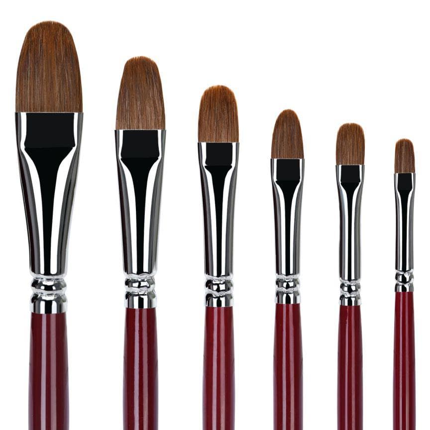 Sable Filbert Paint Brush Set 6pcs