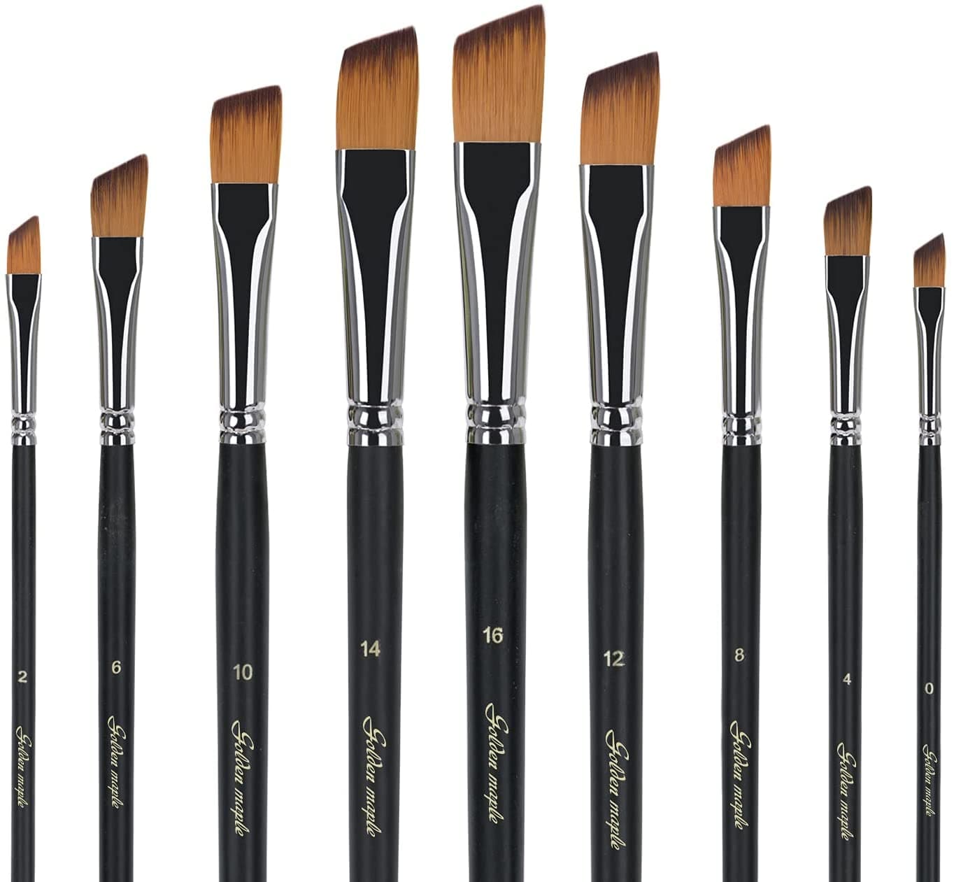 9PCS Angled Paint Brush Set Oblique Tips