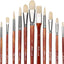Golden maple 11pcs Professional Bristle Oil Paint Brush Set Flat brush Round brush Filbert brush