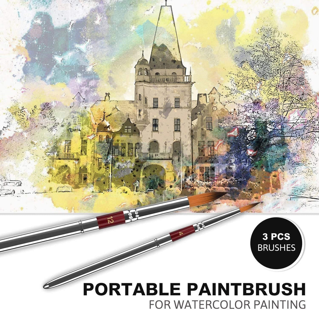 Golden Maple Fan Brushes, 3Pcs Soft Anti-Shedding Nylon Hair, Birch Wooden  Long Handle Artist Paint Brush Set for Acrylic Watercolor Oil Painting