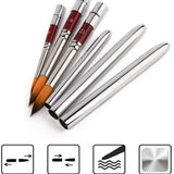 Nylon Travel Brush Set. Detachable, portable metal brushes for professional artists & beginners, ensuring smooth strokes.