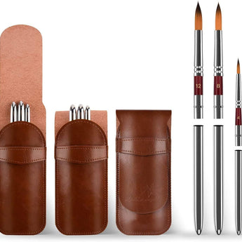 3 Portable Watercolor Travel Brushes with Synthetic Nylon bristles, ideal for professional artists & beginners.