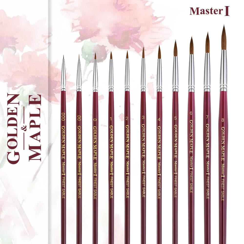Golden Maple 25PCS Paint Brushes for Acrylic Painting Oil Watercolor & –  artgoldenmaple